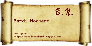 Bárdi Norbert névjegykártya